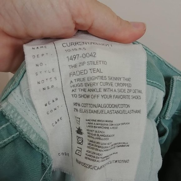 Current/Elliot The Zip Stiletto Jeans 0 / 26 #3434 - Picture 8 of 8